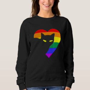 Sweatshirt Gay pride Rainbow Heart Cat Lgbt Pride Mois