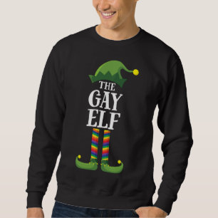 Sweatshirt Gay Rainbow Elf Correspondant Famille Noël