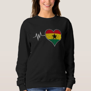 Sweatshirt Ghana Ghanéen Amour du Coeur Fier Melanin Drapeau 