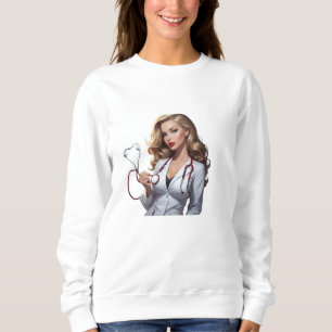 Sweatshirt Glamorous Doctor with Heart Stethoscope