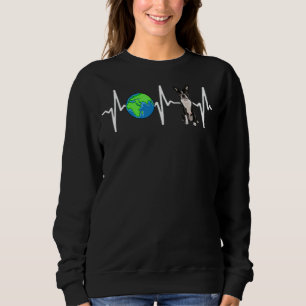 Sweatshirt Globe Planet Earth Boston Terrier Heartbeat Chien
