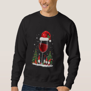 Sweatshirt gnome de verre à vin de Noël