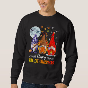 Sweatshirt Gnomes Halloween Thanksgiving Christmas Happy Hall