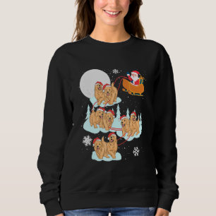 Sweatshirt Golden Reindeer Père Noël Sleigh Noël D