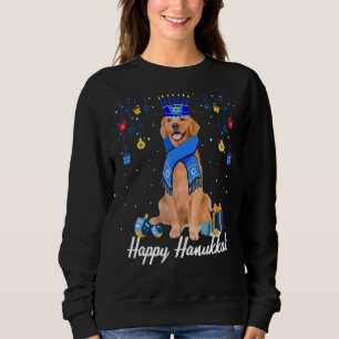Sweatshirt Golden Retriever Menorah Casquette Christmas Happy