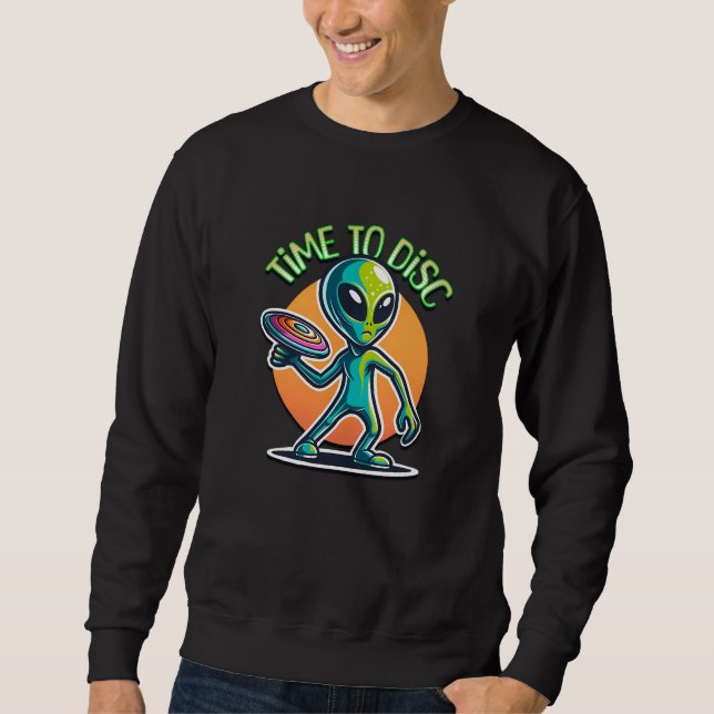Sweatshirt Golf de disque Alien rétroactif (Devant)