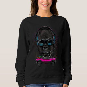 Sweatshirt Gorilla Gamer Pc Ordinateur Jeu Vidéo En Streaming