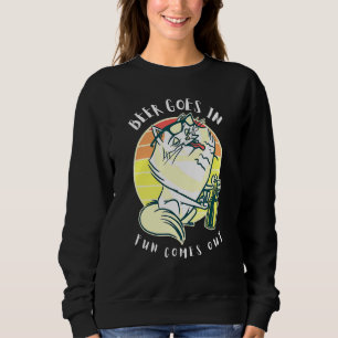 Sweatshirt Graisse Chat Boire Bière Aller En Amusant Sortit B