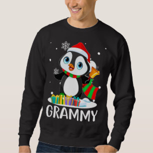 Sweatshirt Grammy Penguins Santa Hat Funny Noël Matching