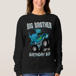 Sweatshirt Grand Frère De L'Anniversaire Boy Trex Dinosaur Mo