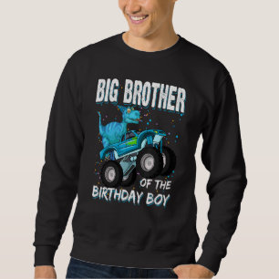 Sweatshirt Grand Frère De L'Anniversaire Boy Trex Dinosaur Mo