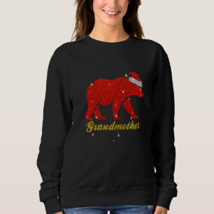 Sweatshirt Grand-mère Ours Porter Santa Chapeau Correspondant