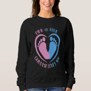 Sweatshirt Grand-Mère Rose Ou Bleu Vous Aime Genre Bébé Révél