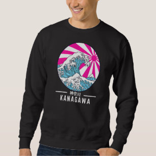 Sweatshirt Grande vague au large de Kanagawa Vaporwave Glitch