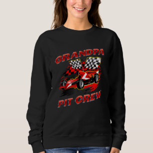 Sweatshirt Grandpa Pit Crew Course Voiture Anniversaire Fête