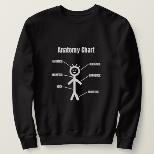 Sweatshirt Graphique d'anatomie de l'autocollant drôle