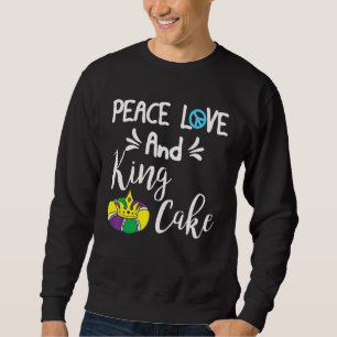Sweatshirt Graphique Mardi Gras Carnaval Paix Amour Et Le Roi