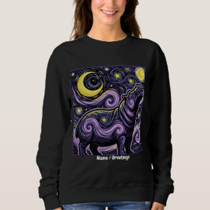 Sweatshirt Graphisme de l'Hippopotame Artistique Tourbillonna