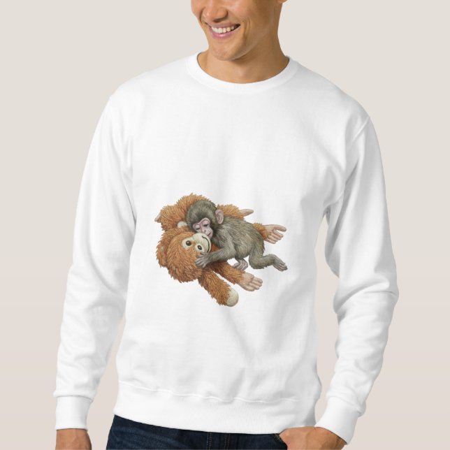 Sweatshirt Graphisme de Monkey Punch, bébé singe orang-outan  (Devant)