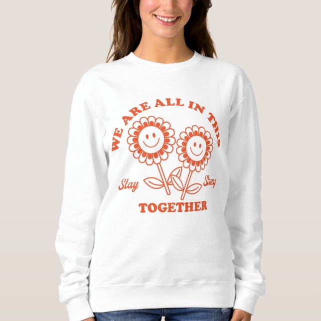 Sweatshirt Graphisme Fleur Joyeux Retro (Devant)