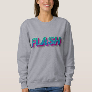 Sweatshirt Graphisme Pop Art Texte Éclair Néon