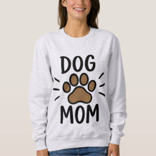 Sweatshirt Gras Black Dog Maman Brown Empreinte de patte Typo