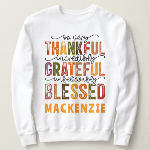 Sweatshirt Grateful Thankful Blessed Funny Women's Basic