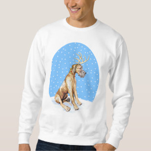 Sweatshirt Great Dane Reindeer Christmas Brindle UC