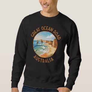 Sweatshirt Great Ocean Road Australie Trouvé Cercle Retro