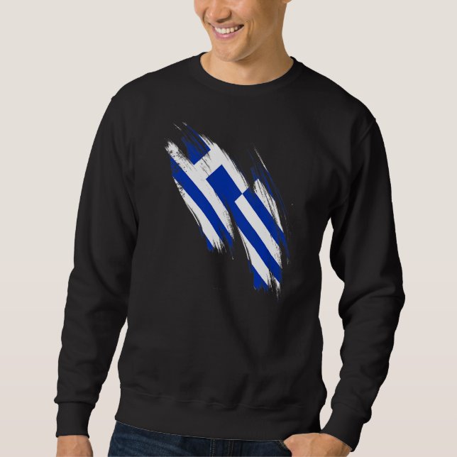 Sweatshirt Grèce Drapeau grec Hellenic Pride Coeur (Devant)