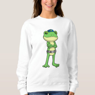 Sweatshirt Grenouille en tant qu'agent de police avec casquet