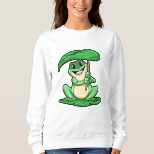 Sweatshirt Grenouille sur la feuille avec parapluie