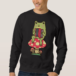 Sweatshirt Grenouille Sur Un Accordéon De Champignons Joueur 