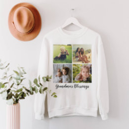 Sweatshirt Grille Collage de photos avec votre texte personna