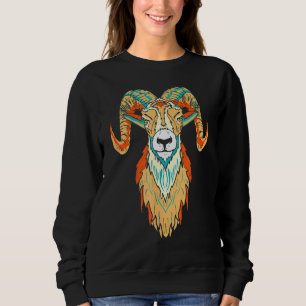 Sweatshirt Grosse corne artistique tête de bélier 80s Vibe cr