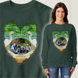 Sweatshirt Grue Photo Famille Coeur Sur La Rivière 0335
