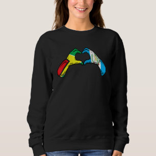 Sweatshirt Guatemala Guyana Drapeau Guatémaltèque Guyanais Cœ