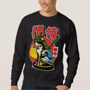 Sweatshirt Guerrier Chat Samouraï – Tatouage Audacieux de Vag