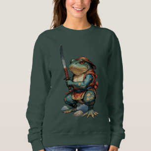 Sweatshirt Guerrier Grenouille Samouraï avec Katana
