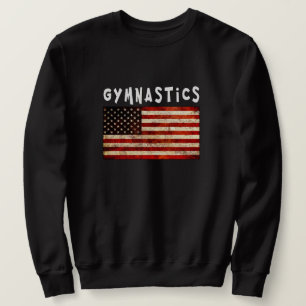 Sweatshirt Gymnastique Grunge Américain Drapeau USA