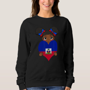 Sweatshirt Haïti Drapeau d'amour haïtien Fière Femme Princess