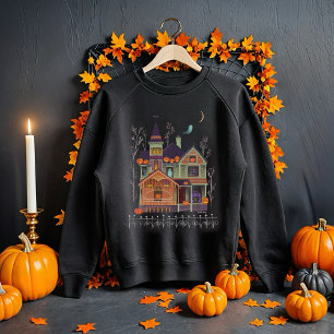 Sweatshirt Halloween Maison hantée Noire