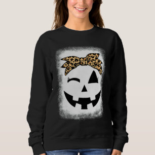 Sweatshirt Halloween pour femmes Jack O Lanterne Léopard Citr