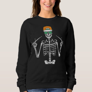 Sweatshirt Halloween Skeleton Rock Main Jouer des tambours fe
