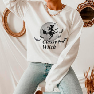 Sweatshirt Halloween sorcière et lune