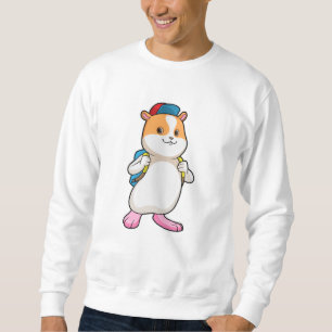Sweatshirt Hamster en tant qu'étudiant avec sac à dos et Casq