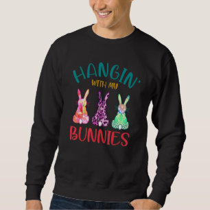 Sweatshirt Hangin avec mes lapins Drôle Mignonne Famille Ense