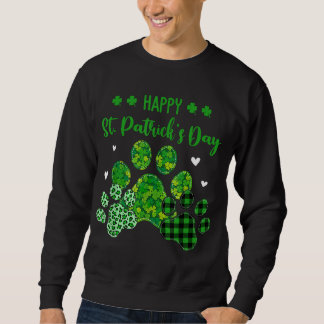 Sweatshirt Happy Chien Paws Empreintes de léopard Chien Propr