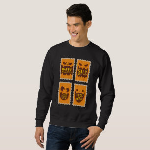 Sweatshirt Happy Halloween Éffrayant Retro Citrouille Boo Cre