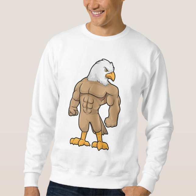 Sweatshirt Hawk en Bodybuilder avec six pack (Devant)